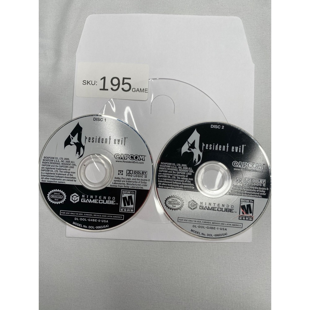 Resident Evil 4 Nintendo GameCube GC 2-Disc Set Capcom